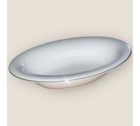 Wedgwood Vera Wang Blanc Sur Blanc Vegetable Serving Bowl 25cm Platinum w. Tag