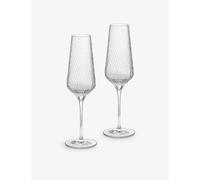 Wedgwood Vera Wang Swirl Crystal Flute Glasses Set of Two