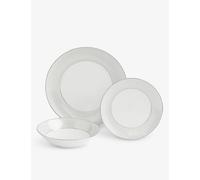 Wedgwood Wedgwood Gio Platinum Geometric-Pattern 12-Piece Bone-China Dinner Set