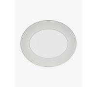 Wedgwood Wedgwood Gio Platinum Geometric-Pattern Bone-China Oval Platter 33cm