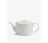 Wedgwood Wedgwood Gio Platinum Metallic Geometric-Pattern Bone Chine Teapot 1L