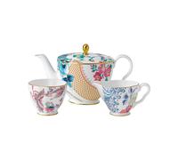 Wedgwood White, Blue and Pink Butterfly Bloom 3-piece Tea Set