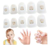 Wedhapy 10Pcs Nail Biting Prevention for Kids, Physics Thumb Sucking Deterrent, Silicone Protective Cover Reusable Finger Sleeves babyproducts