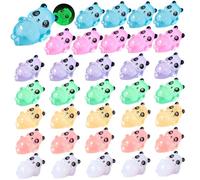 Wedhapy 35 PCS Mini Resin Panda Figures Glow in the Dark Tiny Resin Animals Mixed Colors Mini Figurines for Garden Micro Landscape Dollhouse Party Decor Miniature Figurines