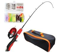 Wedhapy 50PCS/Set Kids Fishing Rod Portable Telescopic Fishing Rod and Reel Combo Kit Kids Fishing Pole Set with Bait Spinning Reel Hooks Kids Fishing Gear,Red