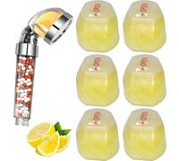 Wedhapy 6PCS Vitamin C Shower Filter, Lemon Flavor Balm Vitamin C Infused Shower Head Filters Soften Hard Water, Head Helps Dry Skin, Filter