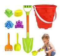 Wedhapy 8Pcs Beach Toys for Kids Sand Toys Includes Beach Bucket, Sand Mold, Shovel, Rake, Sifter Shovels, Castle - Bucket and Shovel