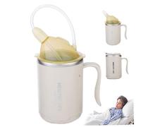 Wedhapy Adult Sippy Cup for Elderly Spill Proof, 400ml Stainless Steel Cups with Lids and Straws, 3-in-1 Dysphagia Cups for Adults