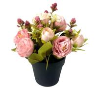 Wedhapy Artificial Flowers for Graves, Style2, 18 cm (H) x 15 cm (W) x 8 cm (D), Silk, Pot, 1 Count