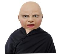 Wedhapy Baby Mask Creepy and Hilarious Latex Mask for Adult, Kids with Breathable Hole Full Head Mad Anger Crying Baby Halloween Decor