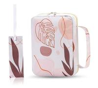 Wedhapy Bible Cover, Double Zippered Bible Bag Elegant Leaf Pattern Bible Case with Handle and Inside Pen Slot Portable Bible Carrying Case for Women Bible Case