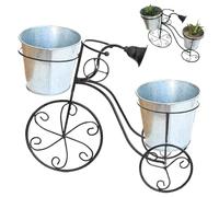 Wedhapy Bicycle Planter, Bicycle Plant Stand with 2 Planter Metal Wagon Planter 2 Tiered Plant Stand,Garden Bike Decor for Outside Decorative Flower Holder Racks Desk Decor Patio Garden