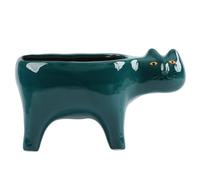Wedhapy Bonsai Pot, Ceramic Cat Planter, Mini Cartoon Cat Plant Pot, Cute Animal Planter, Cactus Succulent Pot for Home Office Desk Windowsill Decor Green Cat PlanterBonsai Pot Cat Planter Pot