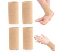 Wedhapy Bunga Pads for Figure Skaters 4PCS Moisturizing Gel Ankle Protector Breathable Cuttable Figure Skating Socks High Elastic Ankle Sleeve for Sport Protection Ankle ProtectorBunga Pads for Figu