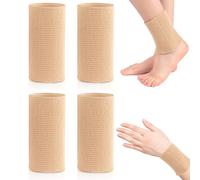 Wedhapy Bunga Pads for Figure Skaters Figure Skating Socks Ankle Sleeve Ice Skating Socks 4PCS Moisturizing Gel Ankle Protector Breathable Cuttable Figure Skating Socks High Elastic Ankle Sleeve