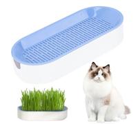 Wedhapy Cat Grass Planter Dual Layer Detachable Hydroponic Cat Grass Planter PP 8.3x3.6x1.8in Home Cattery Cat Grass Growing Kit Cat Supplies, No Seeds
