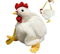 Wedhapy Chicken Handbag Chicken Purse, Cute Funny Plush Crossbody Bag with Smooth Zipper, Adjustable Capacious Skin-Friendly Handbag for Women Girls