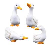 Wedhapy Duck Ornaments, 4PCS Resin Duck Statue, Realistic Garden Decor, Cute Funny Figurine, Waterproof Garden Ornaments for Micro Moss Landscape Pond Figurine