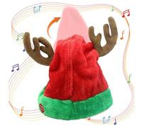 Wedhapy Electric Christmas Hat Singing and Dancing Christmas Hat Musical Interactive Swinging Cute & Comfortable Santa Hats for Christmas Carnival Party Costume Props, Reindeer Antlers Hat Christmas