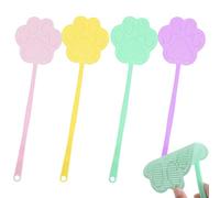Wedhapy Fly Swatter for Indoors, Plastic Flyswatters Multi-pack, Long Hand Flyswatters, Outdoor Fly Swatter for Home, Long Handle Bug Swatter,4 PCS Bear Paw
