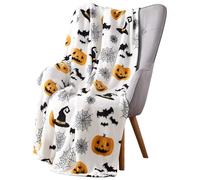 Wedhapy Halloween Blanket Halloween Blanket, Soft Spooky Print, 51.2x59.1in, Black Orange