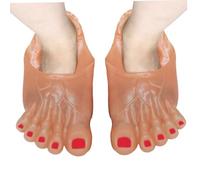 Wedhapy Halloween Monster Feet Big Jumbo Foot Slippers Cosplay Costume Props for Party 1pair Beige Halloween Jumbo Feet