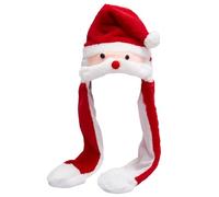 Wedhapy Hat with Moving Ears Moving Ear Hat Fluffy Free Size Christmas Hat Cute Cartoon Crazy Hat Thermal Festive Winter Hat with Moving Ears Christmas,Santa