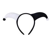 Wedhapy Jester Headband Jester Headband, Plush Black White, Clown Accessory
