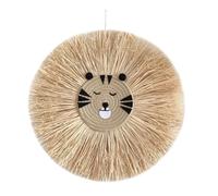 Wedhapy Lion Wall Art Nursery Macrame Wall Hanging Animal Hanging Wall Decor Animal Head Hand Knitted 50x60cm Nordic Type Woven Cute Lion Wall Decor with Lanyard for Kids Bedroom Accessories Type2