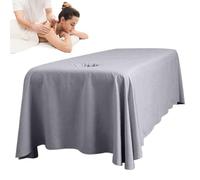 Wedhapy Massage Bed Sheet, 114x71" Breathable Massage Table Skirt with Face Hole, Washable Reusable Beauty Bed Cover, Dark Grey