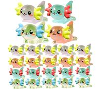 Wedhapy Mini Axolotl Figures Mini Resin Axolotl 24Pcs Cute Cartoon Luminous DIY Decorative Toy for Bonsai Pool Dollhouse Aquarium Tabletop