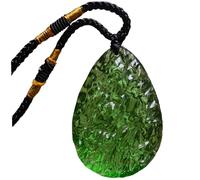 Wedhapy Moldavite Necklace, Green Glass Irregular Shape Moldavite Crystal Pendant with Necklace String,Czech Gemstone Rough Crystal Energy Stone