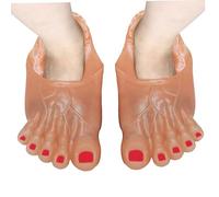 Wedhapy Monster Feet Slippers Halloween Monster Feet Big Jumbo Foot Slippers Cosplay Costume Props for Party 1Pair Beige