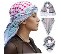 Wedhapy Palestinian Scarf, 54x54 Inch Sunproof Breathable Shemagh Scarf Men, Checkered Print Keffiyeh Desert, Middle East Head Shemagh Men