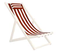 Wedhapy Patio Chair Replacement Fabric,Sun Lounger Cloth 45x17 Folding Sling Chair Replacement Fabric with Pillowcase, Red and White Stripes Patio Chair Sling Replacement for Home Beach Balcony