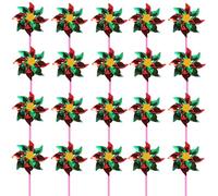 Wedhapy Pinwheels 20Pcs Foil Pinwheels for Kids, 6.5'' Dia. Reflective Wind Spinner with Stakes Bird Scarer Windmill for Yard Scare Birds Away from Lawn Farm Pin Wheels