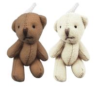 Wedhapy Pocket Bear 2PCS 1/12 Scale Cute Tiny Bears PP Cotton Stuffed Little Bears with Hanging Rope Mini Bear Toys for Dolls House Accessories DIY Xmas Decorations