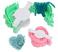 Wedhapy Pom Pom Maker, 2PCS Heart Shape Pompom Maker, Yarn Spinner for Kids & Adults, Pom Pom Maker for Yarn,Weave, Knitting and Craft Project(Small + Large)