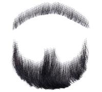 Wedhapy Realistic Beard Fake Beard Human Hair Realistic Beard Fake Mustache Invisible Fake Facial Hair Costume Beard Lace Beard for Halloween Cosplay Costume Black