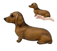 Wedhapy Realistic Dachshund Statue, Large, Solid Color, Painted Finish, Resin Material, Animal Theme, Perfect for Home Office Desktop or Gift