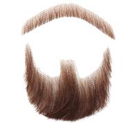 Wedhapy Realistic Mustache Fake Beard Human Hair Realistic Beard Fake Mustache Invisible Fake Facial Hair Costume Beard Lace Beard for Men Dressing Halloween Brown