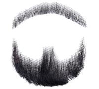 Wedhapy Realistic Mustache Fake Beard Human Hair Realistic Beard Fake Mustache Invisible Fake Facial Hair Costume Beard Lace Beard for Men Dressing Halloween Black