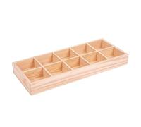 Wedhapy Rustic Compartments Wooden Divided Boxes Succulents Flower Pot Desktop Storage Box Holder Balcony Organizer, Wood Display Tray for Crafts, Jewelry (10 grids)