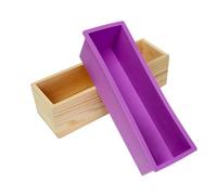 Wedhapy Silicone Soap Mold with Rectangular Wooden Box 1200ml Mould for DIY Making Suppliessoap mould, soap mold wooden box, silicone mold, rectangular soap mold, handmade soap mould, soap
