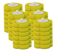 Wedhapy Toilet Brush Replacement Disposable Toilet Cleaning System Refills, 36PCS Brush Head, Flat-shape Portable Replacement for Loo Bathroom Yellow