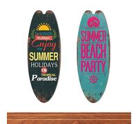 Wedhapy Wooden Surfboard Plaque 2PCS Summer Wall Decor Wooden Surfboard Plaque Retro Beach Sign Summer Hanging Wall Art for Home Decor 45 * 16 * 0.5cm