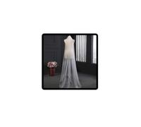 Wedity Bridal Veil 1 Layer Wedding Tulle Cut Edge Round Tail Veil with Comb for Women and Girls (White)