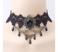 Wedity Gothic Black Sexy Lace Necklaces Tassel Collar Choker Halloween Party Accessories for Women Girls (Black necklace 7)