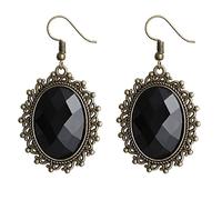 Wedity Gothic Black Sexy Lace Necklaces Tassel Collar Choker Halloween Party Accessories for Women Girls (Black earrings)