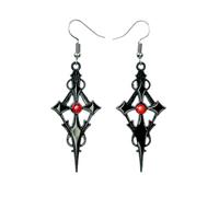 Wedity Gothic Lace Choker Necklace with Cross Pendant,Halloween Accessories,Black Earrings (Black Earrings)